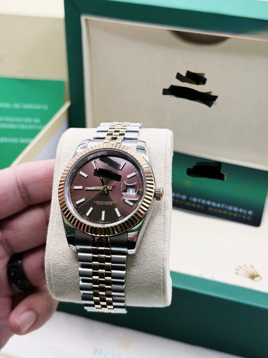 ProfitPathway DateJust Steel & Rose Gold Chocolate Dial