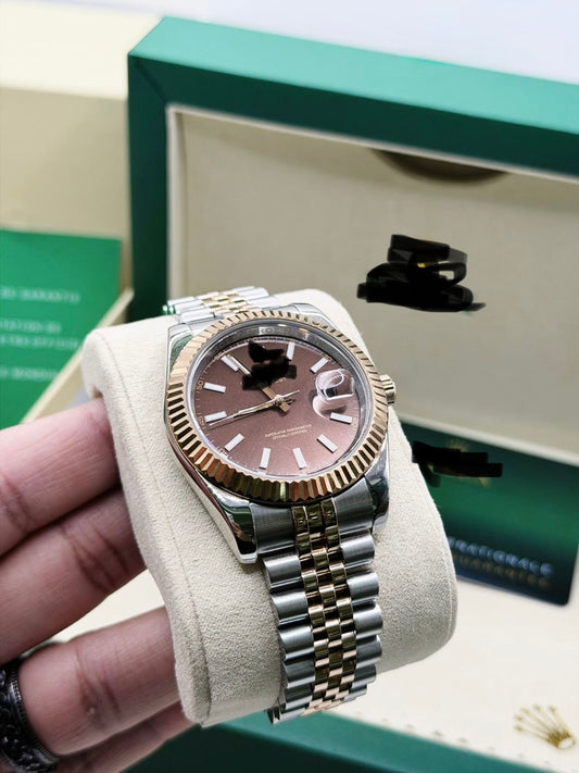 ProfitPathway DateJust Steel & Rose Gold Chocolate Dial